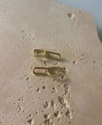 Gold Plated Crystal Single Link Drop Earrings