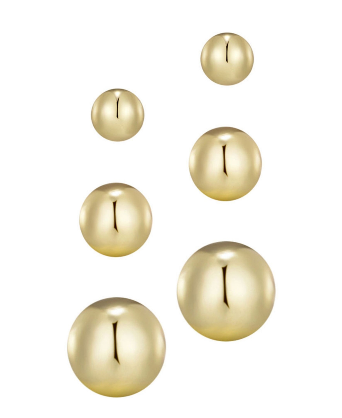 Adornia 14k Gold Plated Set Of 3 Ball Stud Earrings In Gold