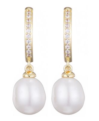 Gold Plated Cubic Zirconia Huggie Hoop Earrings