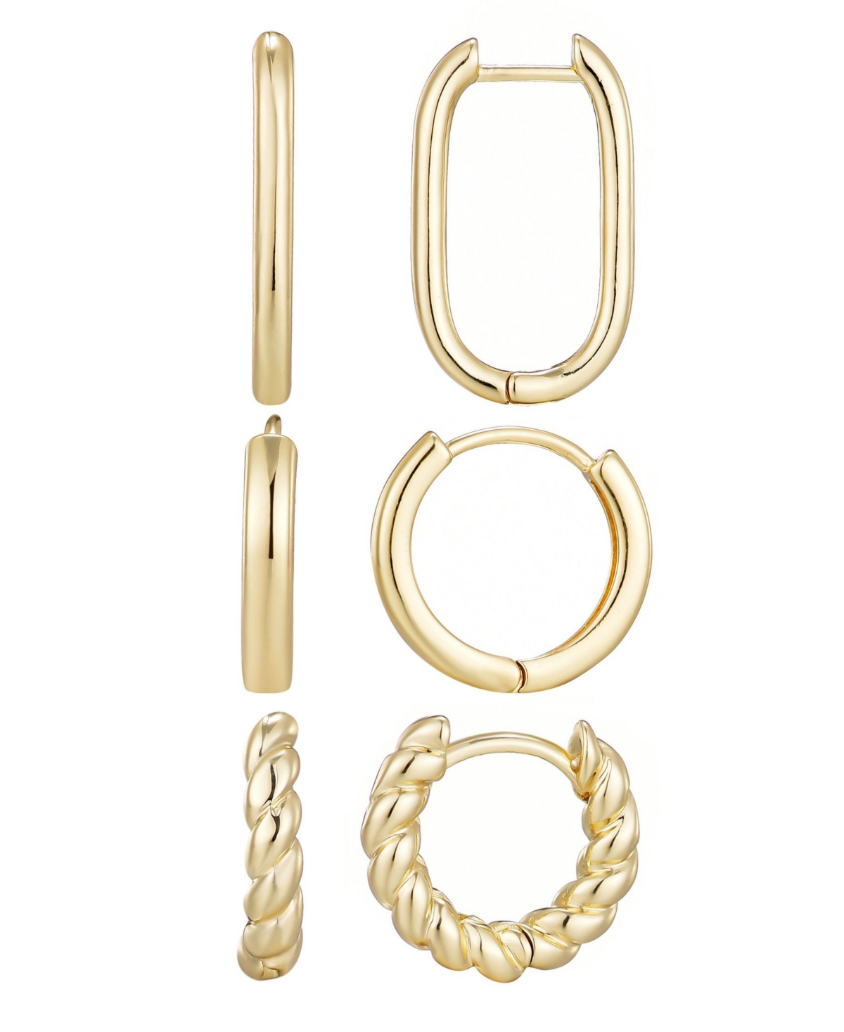Adornia Gold Hoop Earrings Set In Gold