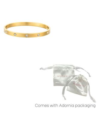 Tarnish Resistant Gold Plated Crystal Eternity Cuff Bracelet