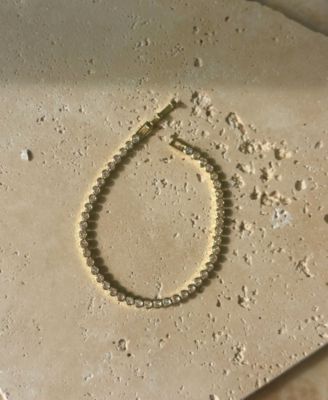 Gold Plated Crystal Bezeled Tennis Bracelet