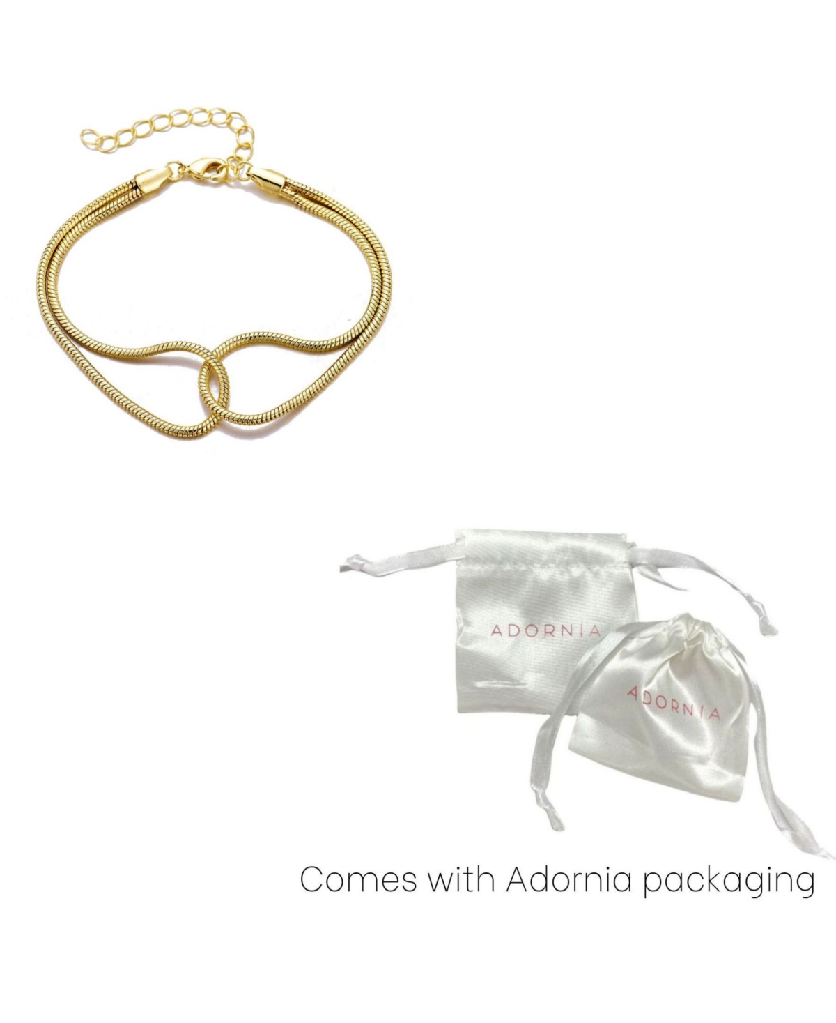 Adornia 14k Plated Interlocking Rope Chain Bracelet In Gold