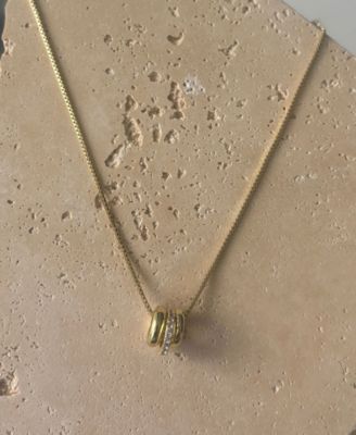 Gold Cubic Zirconia Three-Ring Necklace