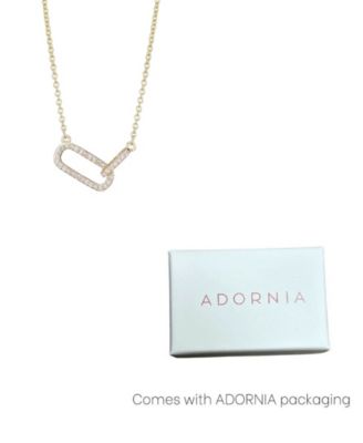 Gold Cubic Zirconia Pave Links Necklace