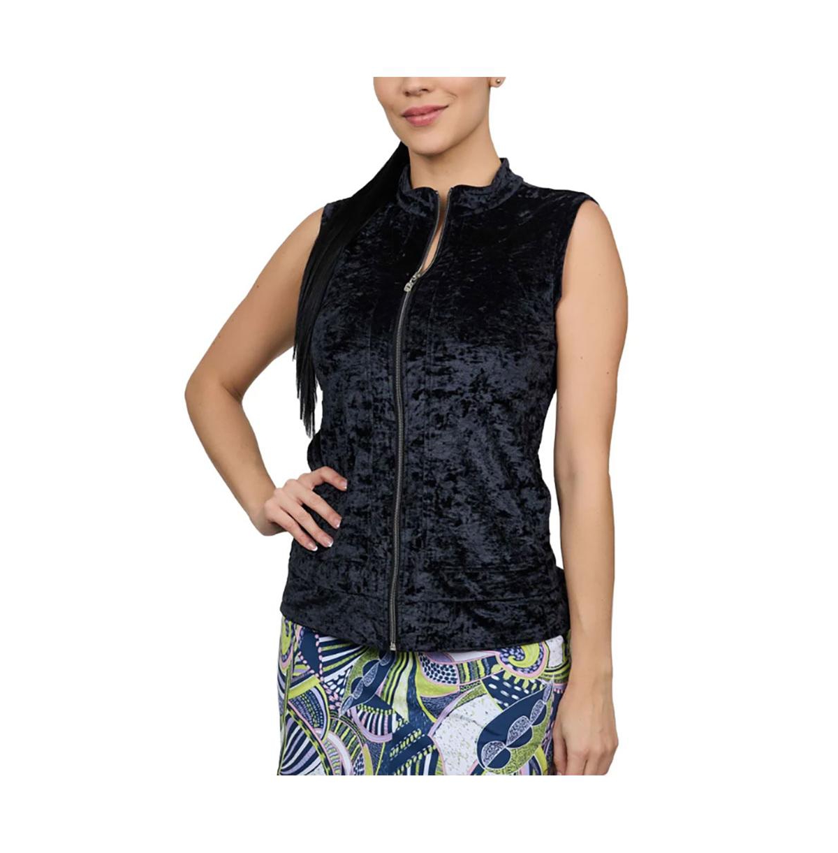 Sofibella Women's Crushed Velvet Golf Vest