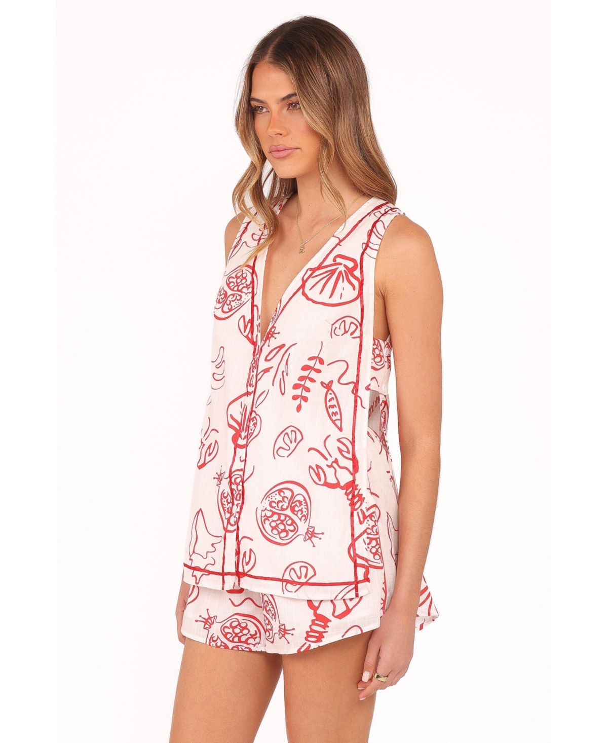 Petal and Pup Women's Cefalu Short Set - Red Lobster