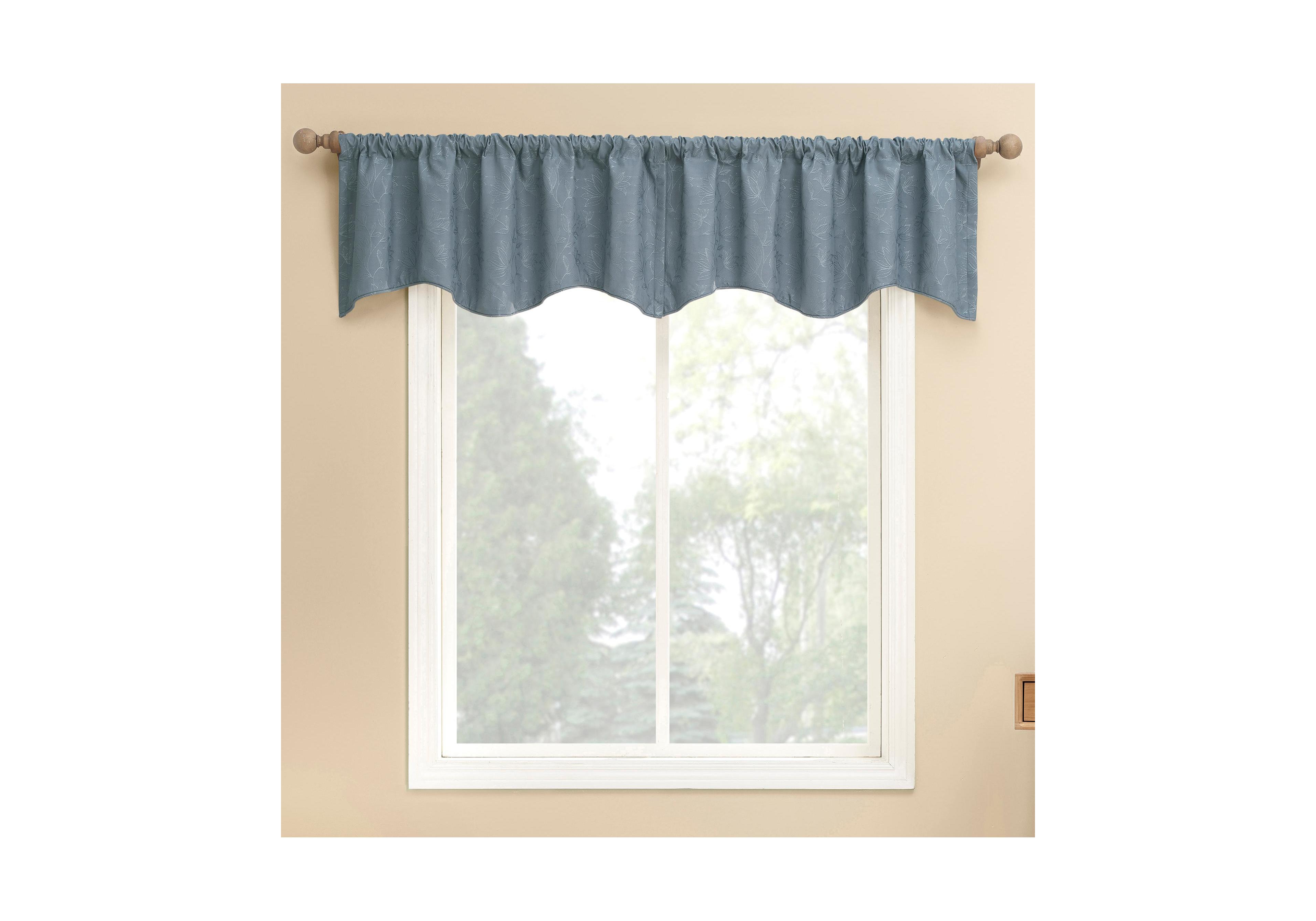 Bronte Floral Jacquard 100% Blackout Rod Pocket Curtain Valance