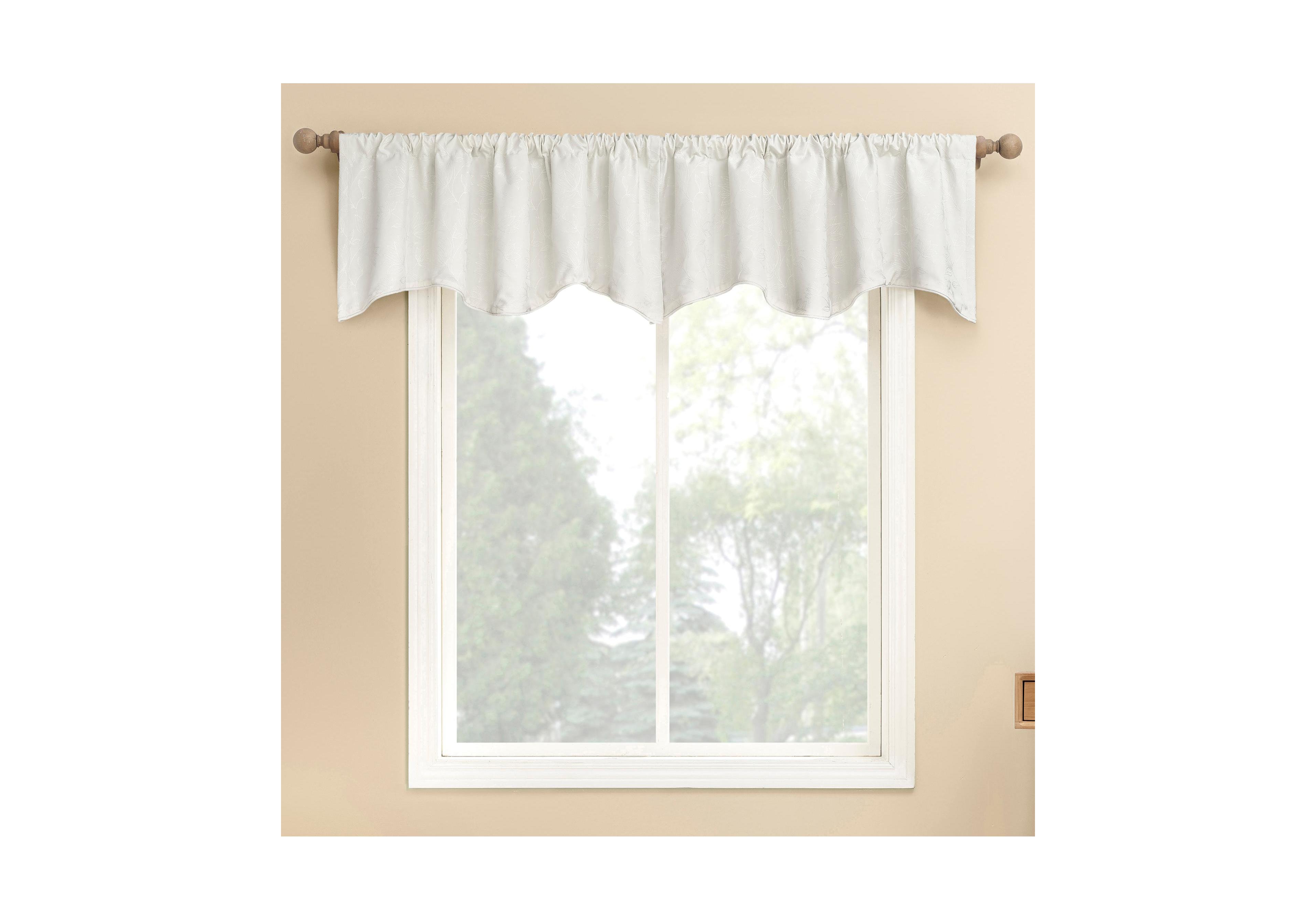 Bronte Floral Jacquard 100% Blackout Rod Pocket Curtain Valance