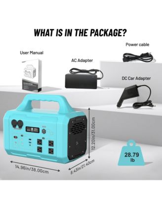 1000W Portable Power Station 1024Wh Solar Generator with AC Outlet & LED Light