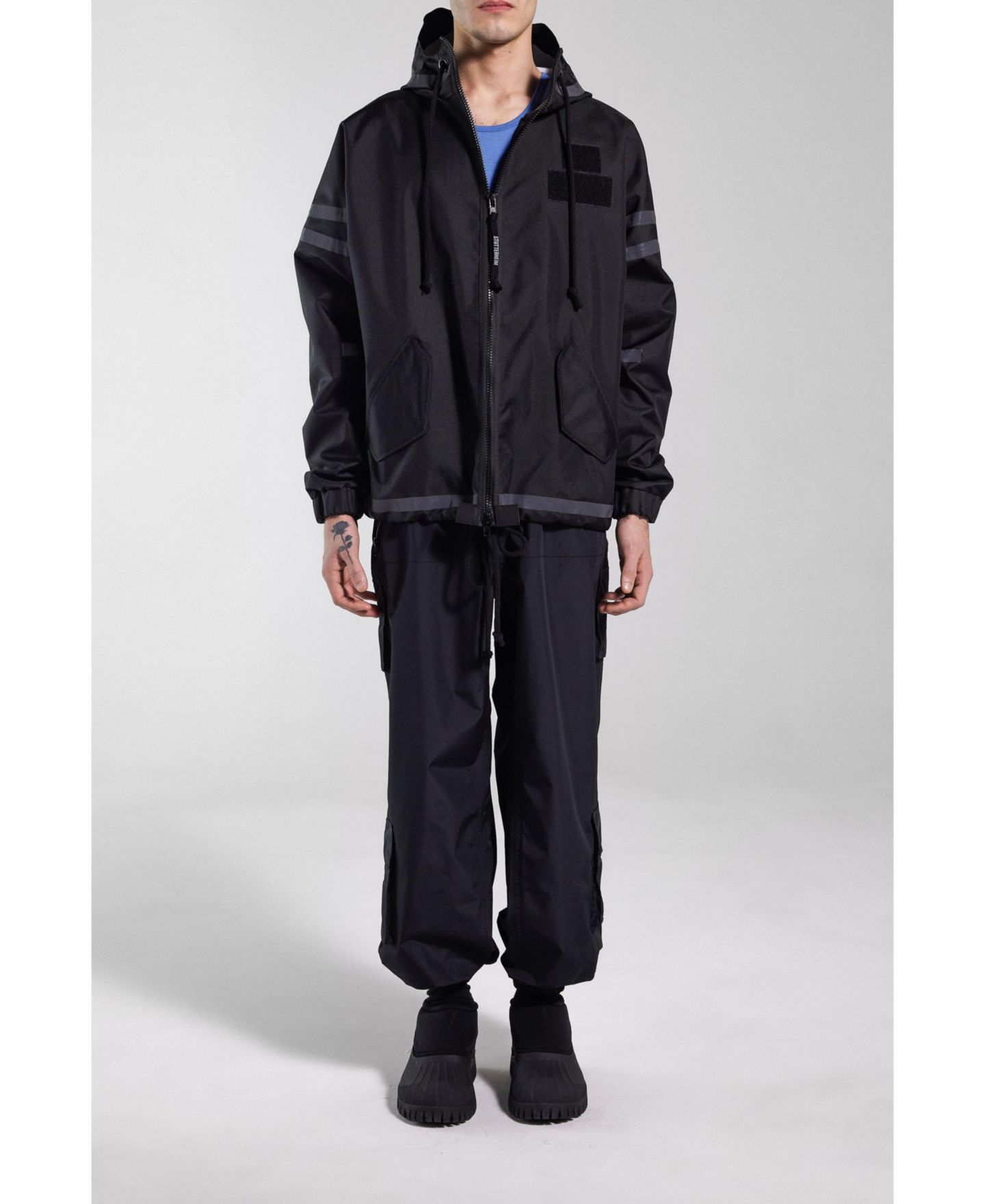 Мужская куртка Stutterheim Forsa Full Zip Hooded, цвет: Чёрный — фото 8