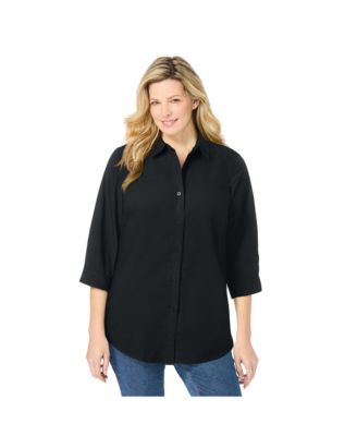 Plus Size Within Perfect Three Quarter Sleeve Shirt