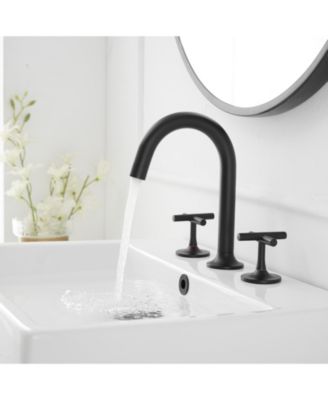 8 in. Widespread Double-Handle High-Arc Bathroom Faucet in Matte Black