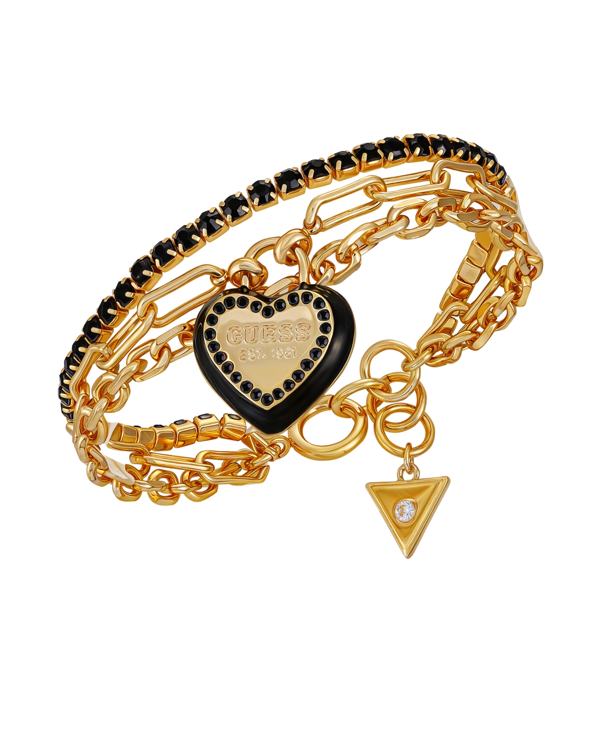 Guess Dainty Daring Multi-strand Bracelet In Gold