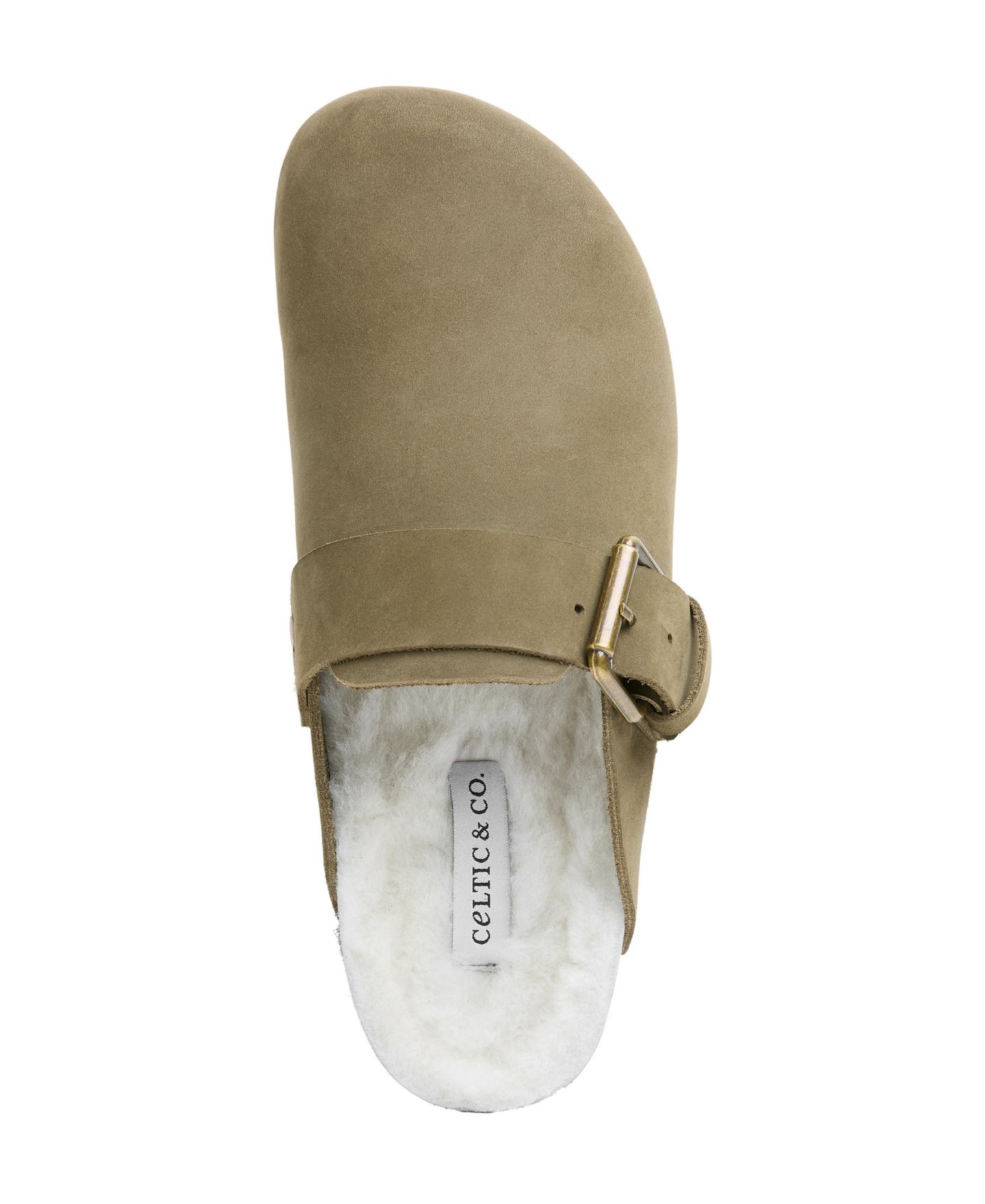 Женские сабо Celtic & Co. Sheep Lined Strap Detail Clog, цвет: Хаки — фото 9