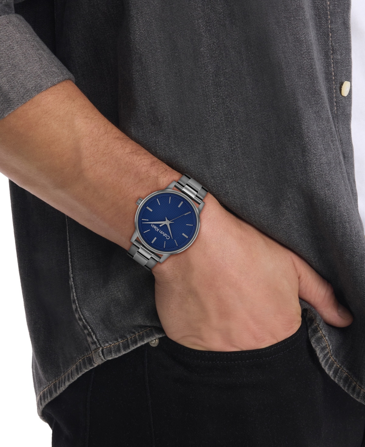 Calvin Klein Men's Ionic Plated Gray Steel Bracelet Watch, 41mm In Gray