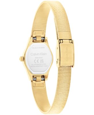 Women's Contemporary Gold Tone Stainless Steel Mesh Bracelet Watch, 18mm