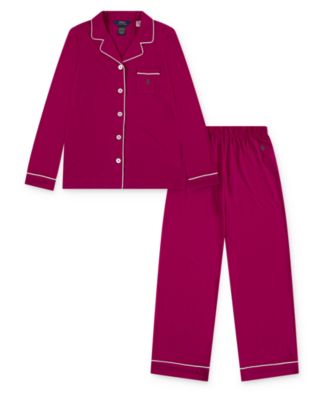 Girls' 7-16 Button Up Shirt and Pants Pajama, 2-Piece Set