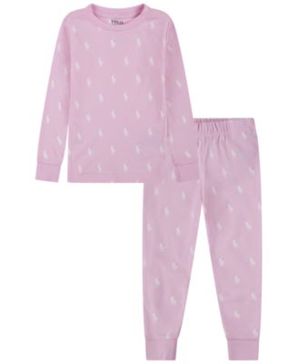 Polo Ralph Lauren - Girls Toddler 2T-4T 2-Piece Long-Sleeve T-Shirt and Pants Pajama Set