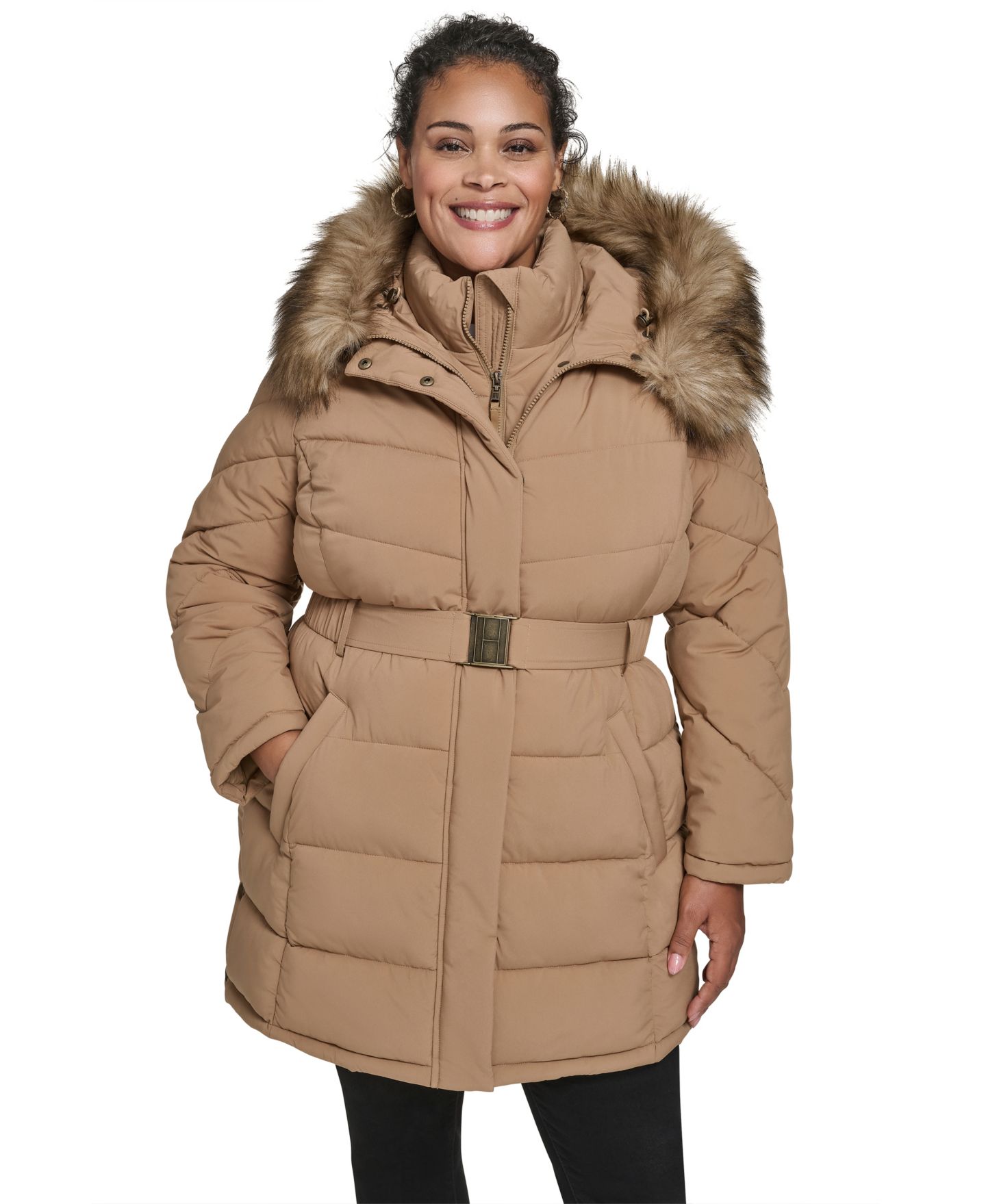 Женская куртка Tommy Hilfiger Plus Size Hooded Puffer — фото 1