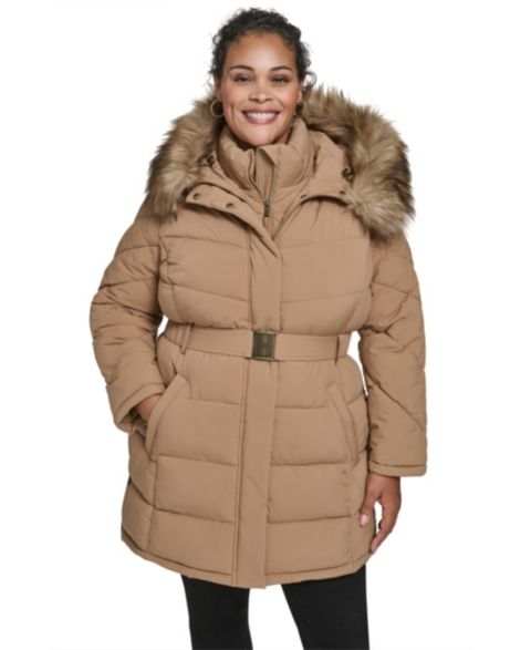 Женские куртки Tommy Hilfiger Plus Size Hooded Puffer Coat