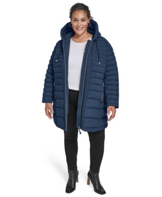 Plus Size Hooded Packable Puffer Coat