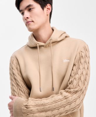Men's Cable-Knit Sleeve Hoodie