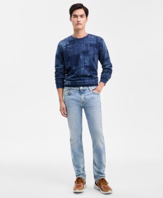 Men's Indigo Paisley Print Sweatshirt
