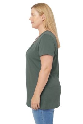 Plus Size Women's Perfect Short-Sleeve Shirred V-Neck Tunic Top