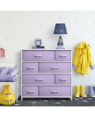 Dresser with 8 Drawers - Storage Chest Organizer with Steel Frame, Wood Top, Handles, Fabric Bins