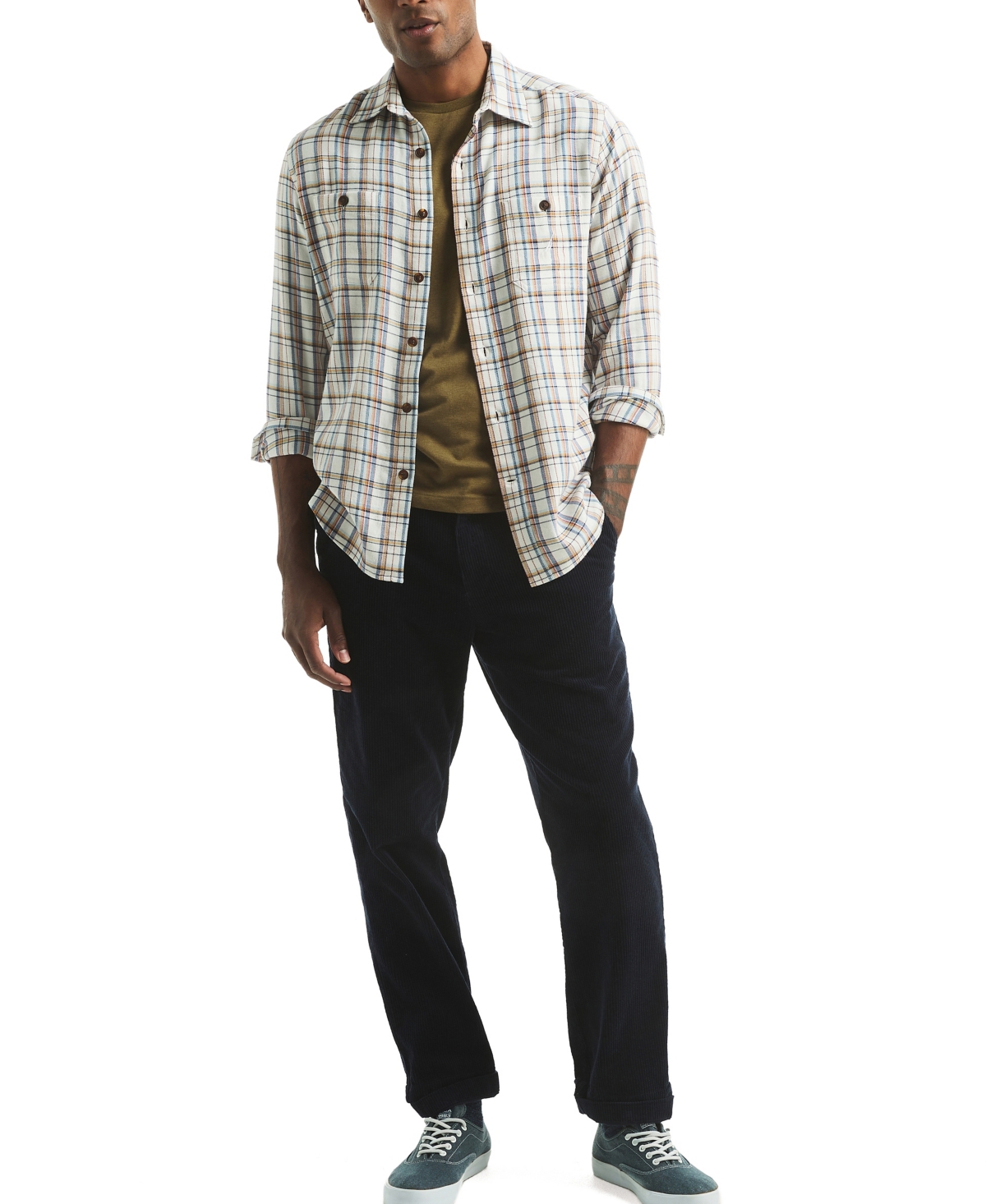 Nautica Mens Plaid Shirt In Multi