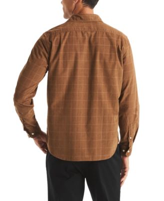 Men's Long Sleeve Corduroy Plaid Dobby Shirt