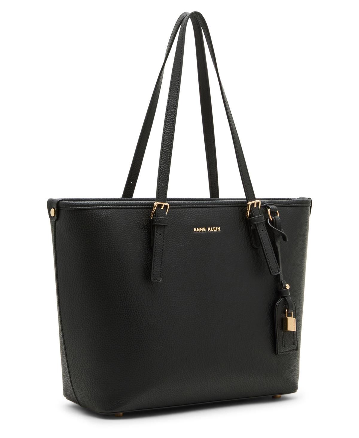 Anne Klein Double Strap Medium Perfect Tote Bag In Black