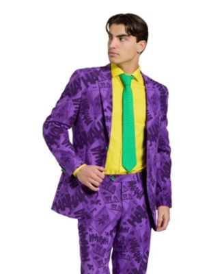 Men's The Joker Premium Costume - Official DC Comics Halloween Character - Slim Fit Suit - Purple - Includes Blazer, Pants and Tie