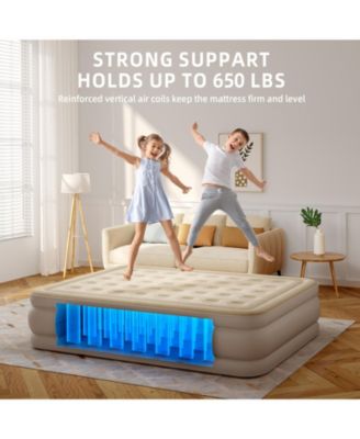18-Inch Queen Air Mattress Elevated Inflatable Bed with Built-in Electric Pump