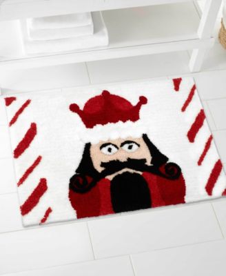 Peppermint Nutcracker Polyester Bath Rug, 30" x 20"