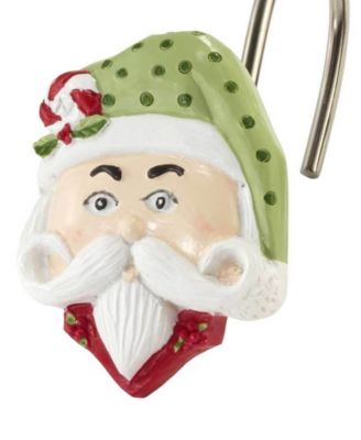 Peppermint Nutcracker Resin Shower Hooks, Set of 12