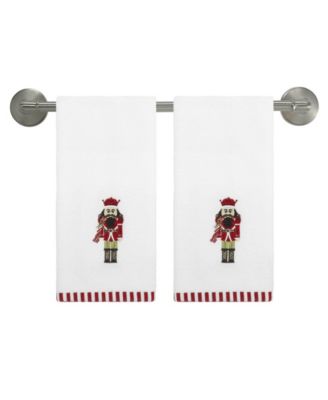 Peppermint Nutcracker Cotton 2-Pc. Fingertip Towel Set, 18" x 11"