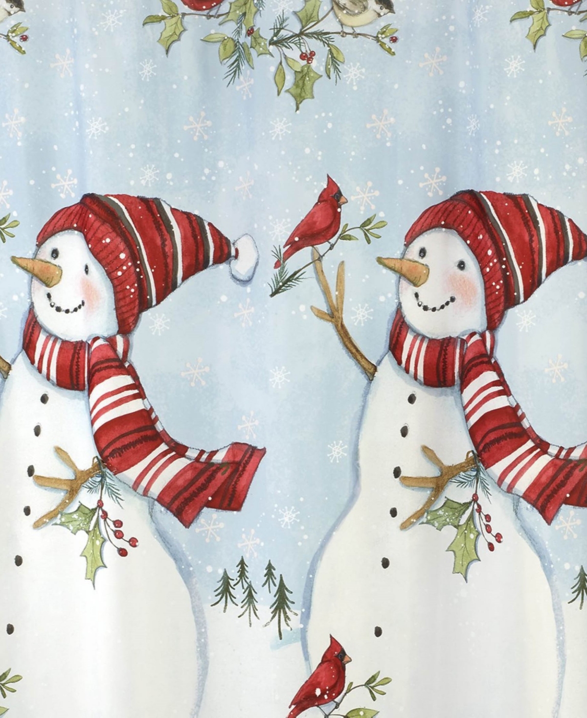 Avanti Holiday Cheer Polyester Shower Curtain, 72" X 72" In Multi