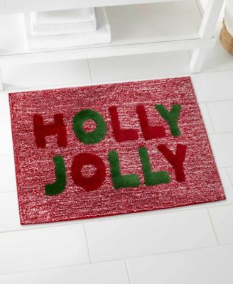 Holly Jolly Polyester Bath Rug, 20" x 32"