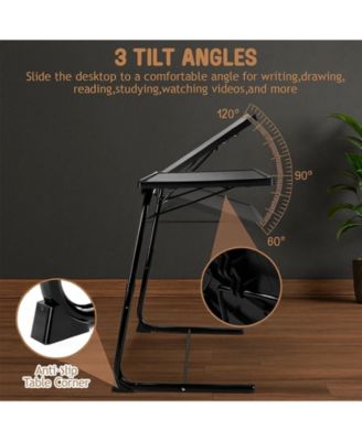 2-Pack Folding TV Tray Table Set Mobile Laptop Desk with Adjustable Height & Angles