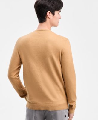 Men's Solid V-Neck Cotton Sweater