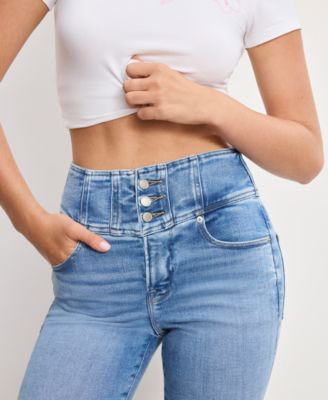 Women's Dolly Joleans Corset Flare Jeans, Regular & Plus Size