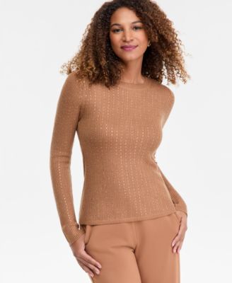 I.N.C. International Concepts - Women's Rhinestone Rib Sweater