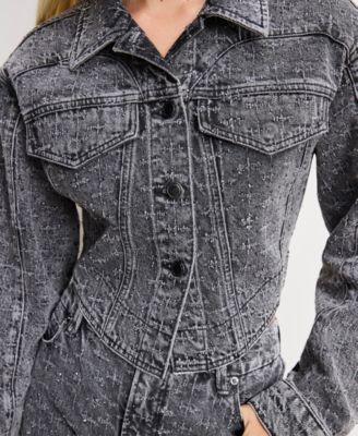 Women's Dolly Joleans Crystal Denim Jacket, Regular & Plus Size