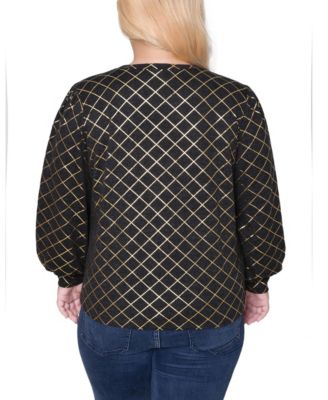 Plus Size Bishop Sleeve Pullover Top