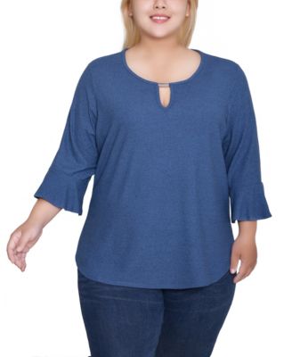 Plus Size 3/4 Bell Sleeve Top