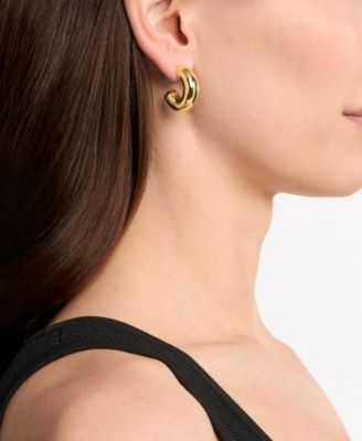 Gold-Tone Reversible Hoop Earrings