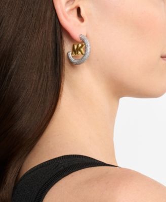 Gold-Tone Logo Hoop Earrings