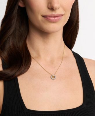 Pav&eacute; Logo Pendant Necklace